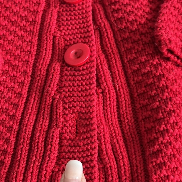 4T vintage western style wide leg, denim jeans + red somebody loves me cardigan - Picture 3 of 15